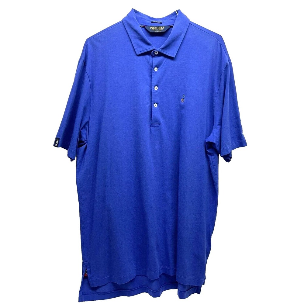 Polo Golf Ralph Lauren Stretch Lisle Blue XL Short Sleeve Polo Shirt (H5)